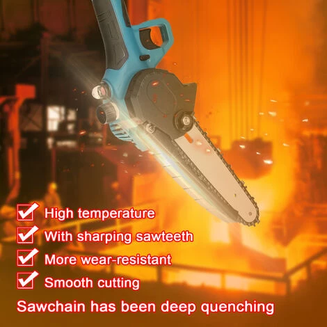 SUPERSELLER Scie à Chaîne électroportative 21V 4 Pouces + 6 Pouces Scies D'élagage électriques Portables Petit Bois Fendeur Tronçonneuse Brosse Moteur Outil De Travail Du Bois Pour Jardin Verger, Prise UE - Prise UE 5 SUPERSELLER Scie à Chaîne électroportative 21V 4 Pouces + 6 Pouces Scies D'élagage électriques Portables Petit Bois Fendeur Tronçonneuse Brosse Moteur Outil De Travail Du Bois Pour Jardin Verger, Prise UE - Prise UE – Image 5