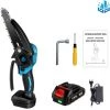 Scie électroportative 1200W Onevan Mini Tronçonneuse - Bleu - 6 Pouces Sans Fil Pour Makita - Avec 1 Batterie 128vf - Vitesse Réglable Pour La Coupe Du Bois
