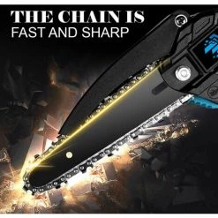 Scie électroportative 1200W Onevan Mini Tronçonneuse - Bleu - 6 Pouces Sans Fil Pour Makita - Avec 1 Batterie 128vf - Vitesse Réglable Pour La Coupe Du Bois -Scie électrique portative Soldes 52530742 3