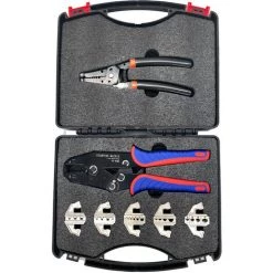 SUPERSELLER Pince à Sertir Et Coupe Cable électroportatif Kit D'outils De Sertissage à Changement Rapide Avec Boîte Pince à Sertir Multifonction à Cliquet Pour Cosses à Virole/nylon/isolées/non Isolées Connecteurs Thermorétractables Manchons D'extrémité De Câble Isol -Scie électrique portative Soldes 52543160 3