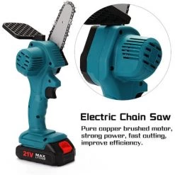 BENOBBY KIDS Mini Scie à élaguer électrique Portable De 4 "petite Tronçonneuse Rechargeable (bleu/1 Piles/un Chargeur) -Scie électrique portative Soldes 52555243 3