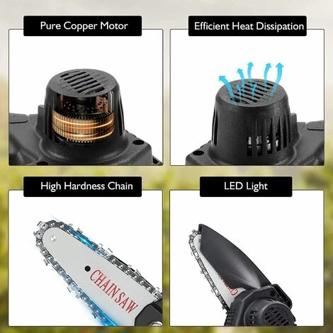 BENOBBY KIDS Tronçonneuse De Jardin électrique Portative Noire 1 Chargeur 1 Batterie (boîtier En Plastique) 3 BENOBBY KIDS Tronçonneuse De Jardin électrique Portative Noire 1 Chargeur 1 Batterie (boîtier En Plastique) – Image 3