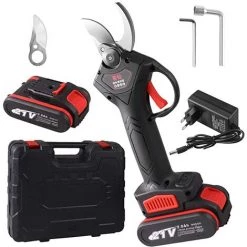 BENOBBY KIDS SÉCateur ÉLectrique, 21VF Rechargeable Sécateur électrique Sans Fil Professionnel Pour Jardins Parcs Fermes Serres, Une Batterie Avec Boîte De Rangement Prise EU - Pas De Lame Supplémentaire