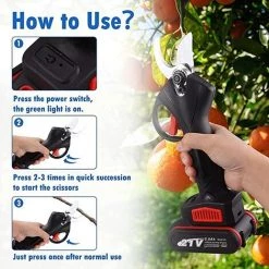 BENOBBY KIDS SÉCateur ÉLectrique, 21VF Rechargeable Sécateur électrique Sans Fil Professionnel Pour Jardins Parcs Fermes Serres, Une Batterie Avec Boîte De Rangement Prise EU - Pas De Lame Supplémentaire -Scie électrique portative Soldes 52561861 3