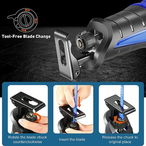 Scie Sabre Sans Fil 18V, SORAKO 4,0Ah Batterie,Vitesses 0-3000SPM, Changement De Lame Sans Outil 4 Scie Sabre Sans Fil 18V, SORAKO 4,0Ah Batterie,Vitesses 0-3000SPM, Changement De Lame Sans Outil – Image 4