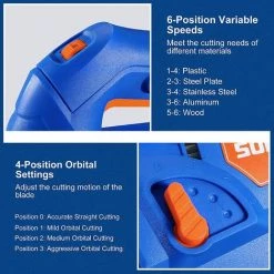 Scie Sauteuse, SORAKO 600W 800-3000SPM 6 Vitesse Et 4 Orbites Réglables, Scies Sauteuses Électriques Coupe En Biseau 0°-45° -Scie électrique portative Soldes 53432697 3
