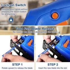 Scie Sauteuse, SORAKO 600W 800-3000SPM 6 Vitesse Et 4 Orbites Réglables, Scies Sauteuses Électriques Coupe En Biseau 0°-45° -Scie électrique portative Soldes 53432697 4