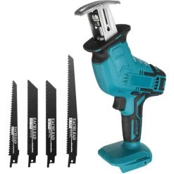 JMAX 18V Sabre Scie Alternative électrique Sans Fil Avec 4 Lames (Sans Batterie) 0-3000rpm/min Pour Batterie Makita