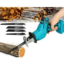 JMAX 18V Sabre Scie Alternative électrique Sans Fil Avec 4 Lames (Sans Batterie) 0-3000rpm/min Pour Batterie Makita -Scie électrique portative Soldes 53818320 3