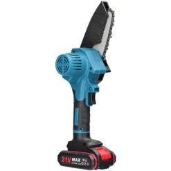 SUPERSELLER Scies D'élagage électriques Portables 21V 4 Pouces Petit Moteur De Brosse De Tronçonneuse à Fendre Le Bois Outil De Travail Du Bois à Une Main Pour Jardin Verger - Prise EU 2 Batteries -Scie électrique portative Soldes 53820087 4