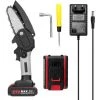 SUPERSELLER Scies D'élagage électriques Portables 21V 4 Pouces Petit Moteur De Brosse De Tronçonneuse à Fendre Le Bois Outil De Travail Du Bois à Une Main Pour Jardin Verger