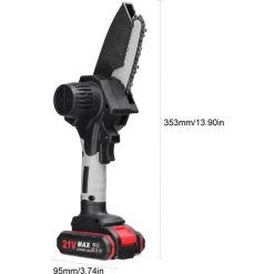 SUPERSELLER Scies D'élagage électriques Portables 21V 4 Pouces Petit Moteur De Brosse De Tronçonneuse à Fendre Le Bois Outil De Travail Du Bois à Une Main Pour Jardin Verger -Scie électrique portative Soldes 53820091 4