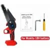 Scie à Chaîne électroportative Sans Fil 1200W Onevan Mini Tronçonneuse à Batterie électrique - 6 Pouces Pour Makita 18V Rouge Vitesse Réglable Pour La Coupe Du Bois
