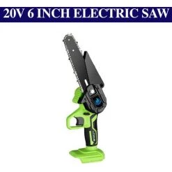 Scie à Chaîne électroportative Sans Fil 1200W Mini Tronçonneuse à Batterie électrique 6 Pouces Pour Makita 18V Batterie - Vert - Vitesse Réglable Pour La Coupe Du Bois - Onevan