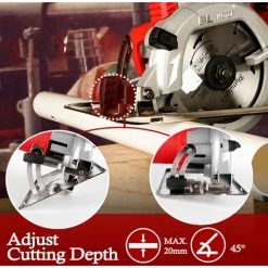 OUYIFAN Scie Circulaire Sans Balais électrique De 5 Pouces Tronçonneuse Multifonctionnelle 125MM 12000 Tr/min Outils électriques Pour Le Travail Du Bois,bleu 7 OUYIFAN Scie Circulaire Sans Balais électrique De 5 Pouces Tronçonneuse Multifonctionnelle 125MM 12000 Tr/min Outils électriques Pour Le Travail Du Bois,bleu -Scie électrique portative Soldes 54424606 3