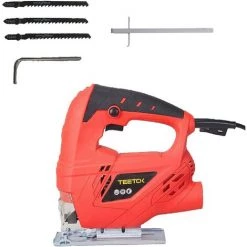 TEETOK Scie Sauteuse ¨¦lectrique 710 W 3000 Tr/min Pour Bois M¨¦tal Plastique Avec 3 Lames De Coupe