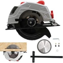 TEETOK Scie Circulaire, Scie Circulaire De Puissance 1650W Avec 1 Lames De Scie 5,55 Inch, 4800 Tr/min, Profondeur De Coupe (0 ¨¤ 60 Mm) Pour Le Bois, Angle De Biseau (0 ¨¤ 45¡ã)