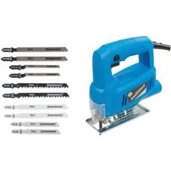 Silverline Scie à Raboter 350W Avec Jeu De Lames De Scie De 10 Pièces