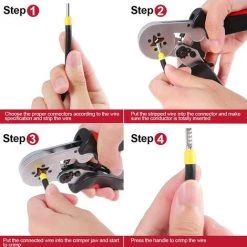 METERK Pince à Sertir Et Coupe Cable électroportatif Kit D'outils De Sertissage De Virole De Chromage (AWG 28-7) - Le Noir -Scie électrique portative Soldes 55017469 4