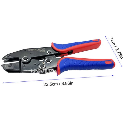 SUPERSELLER Pince à Sertir Et Coupe Cable électroportatif Outil De Sertissage à Changement Rapide 05-6 Mm² (20-10 AWG) Pince à Sertir Multifonction à Cliquet Pour Bornes Et Prises Non Isolées 5 SUPERSELLER Pince à Sertir Et Coupe Cable électroportatif Outil De Sertissage à Changement Rapide 05-6 Mm² (20-10 AWG) Pince à Sertir Multifonction à Cliquet Pour Bornes Et Prises Non Isolées – Image 5