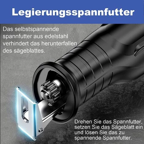 DAY PLUS Scie Sabre Avec Poignée Rotative à 180 °, Scie Alternative électrique Sétaire 750 W à 4 Lames, Scie électrique 2700 Tr/min Profondeur De Coupe Maximale 115 Mm Jeu De Scies à Main Pour Bois, Métal, Aluminium 4 DAY PLUS Scie Sabre Avec Poignée Rotative à 180 °, Scie Alternative électrique Sétaire 750 W à 4 Lames, Scie électrique 2700 Tr/min Profondeur De Coupe Maximale 115 Mm Jeu De Scies à Main Pour Bois, Métal, Aluminium – Image 4