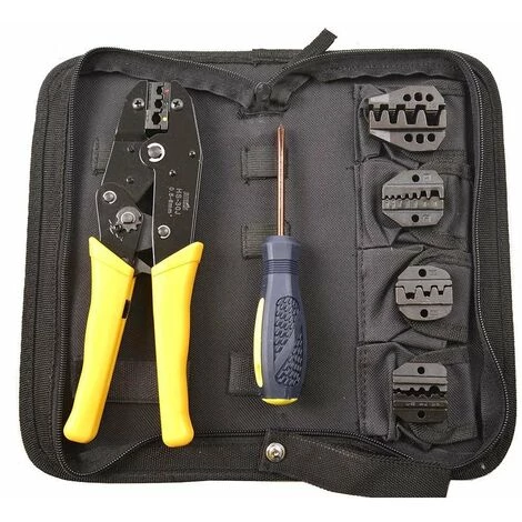 Betterlife Pince à Sertir Pour Câbles - Avec 5 Mâchoires Interchangeables - Un Tournevis - Pince à Sertir Outil De Sertissage - Un étui De Rangement 5 Betterlife Pince à Sertir Pour Câbles - Avec 5 Mâchoires Interchangeables - Un Tournevis - Pince à Sertir Outil De Sertissage - Un étui De Rangement – Image 5