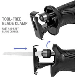 WORKPRO Scie Sabre 710W 0~2800 Tr/min Vitesse Variable Avec Mécanisme De Changement Rapide De Lame, Profondeur De Coupe Bois/Métal: 115/4 Mm - Coupe De Précision Et 4 Lames Incluses -Scie électrique portative Soldes 55507342 5