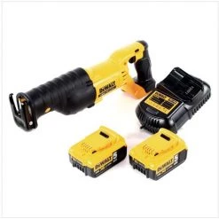 Dewalt DCS 380 18 V Scie Sabre Sans Fil + 2x Batteries DCB 184 5,0 Ah Li-Ion + Chargeur DCB 105 -Scie électrique portative Soldes 55764699 2