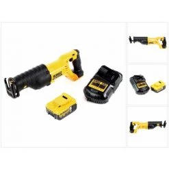 Dewalt DCS 380 18 V Scie Sabre Sans Fil + 1x Batterie DCB 184 5,0 Ah Li-Ion + Chargeur DCB 105