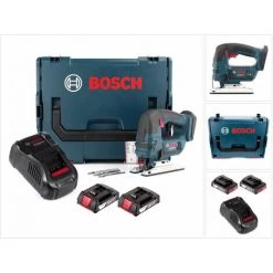 Bosch GST 18 V-LI B Professional Scie Sauteuse Sans Fil 18V + 2x Batteries 2,0Ah + Chargeur + Coffret L-Boxx