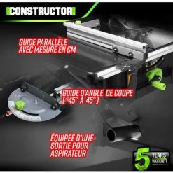 Table Scie Circulaire 2000W - 254mm - Livrée Avec 2 Lames - Constructor -Scie électrique portative Soldes 55886189 4