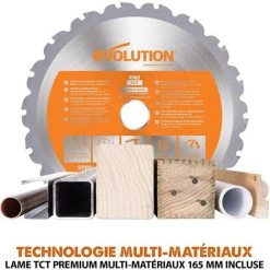 EVOLUTION Scie Circulaire Sans Fil R165CCS-LI Avec Batterie Lithium 4Ah 8 EVOLUTION Scie Circulaire Sans Fil R165CCS-LI Avec Batterie Lithium 4Ah -Scie électrique portative Soldes 56103556 4