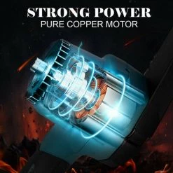 Tronçonneuse à Batterie | Scie à Chaîne électroportative 1200W Mini Tronçonneuse ONEVAN - Bleu - 6 Pouces Sans Fil Pour Makita - Vitesse Réglable Pour La Coupe Du Bois - Avec 2 Batteries 128vf -Scie électrique portative Soldes 57103793 3