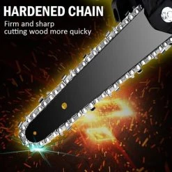 Tronçonneuse à Batterie | Scie à Chaîne électroportative 1200W Mini Tronçonneuse ONEVAN - Bleu - 6 Pouces Sans Fil Pour Makita - Vitesse Réglable Pour La Coupe Du Bois - Avec 2 Batteries 128vf -Scie électrique portative Soldes 57103793 4