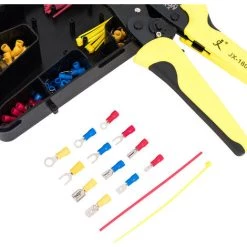 Cisea Le Kit D'outils De Sertissage De Pinces à Bornes Isolées Comprend Un Sertissage à Cliquet 24-14 AWG 280 Connecteurs De Bornes De Fil Isolés 40 Attaches De Câble -Scie électrique portative Soldes 57162457 4