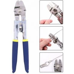 FONTAINEBLEAU Outil à Sertir Jusqu'à 2,2 Mm Pour Câble Métallique Avec 150 Pièces De 3 Tailles En Aluminium à Double Barillet，argent, Un Ensemble，Fonepro -Scie électrique portative Soldes 57213422 5