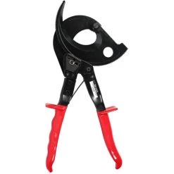 FONTAINEBLEAU HS-520A Coupe-câble à Cliquet Auto-ajustable Jusqu'à 400 Mm² Max En Aluminium Et Cuivre，Coupe-boulons Isolés Pour Engrenages, Rouge, Une Pièce，Fonepro