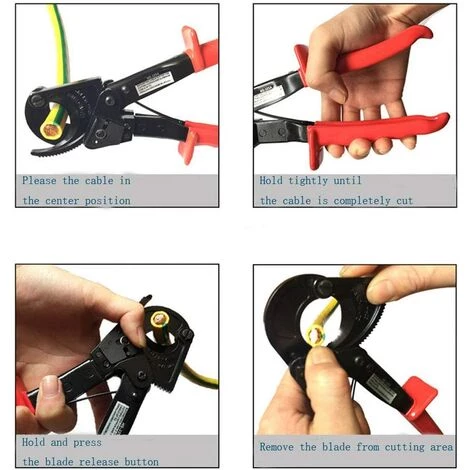 FONTAINEBLEAU HS-520A Coupe-câble à Cliquet Auto-ajustable Jusqu'à 400 Mm² Max En Aluminium Et Cuivre,Coupe-boulons Isolés Pour Engrenages, Rouge, Une Pièce,Fonepro 5 FONTAINEBLEAU HS-520A Coupe-câble à Cliquet Auto-ajustable Jusqu'à 400 Mm² Max En Aluminium Et Cuivre,Coupe-boulons Isolés Pour Engrenages, Rouge, Une Pièce,Fonepro – Image 5