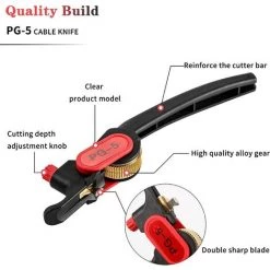 FONTAINEBLEAU Dénudeur à Roue à Rochet, Dénudeur De Câble Du Couteau PG-5 Pour 25mm Comm/PVC/LV，noir, Une Pièce，Fonepro -Scie électrique portative Soldes 57213426 4