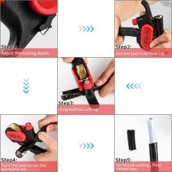 FONTAINEBLEAU Dénudeur à Roue à Rochet, Dénudeur De Câble Du Couteau PG-5 Pour 25mm Comm/PVC/LV，noir, Une Pièce，Fonepro -Scie électrique portative Soldes 57213426 5