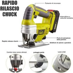 Scie Sauteuse 20V Li-Ion(1*2Ah) ,DEWINNER ,5pcs Lames-VPCD2245 -Scie électrique portative Soldes 57275229 4