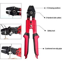 CHANCEY Pince A Sertir Per Fil De Peche Outil De Sertissage De Cable Acier 2,2mm Crimping Tool Kit Sertisseur Manchons Crimper Pince Coupe，SEMAket,rouge -Scie électrique portative Soldes 57772733 3