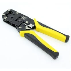 CHANCEY Outil De Sertissage, Dénudage Et Découpe Modulaire - Pour Câbles 8P, RJ45, 6P, RJ12, 4P, RJ11 Avec Mini Outil De Poinçonnage Et Dénudage - Pour Câble Réseau,SEMAket,jaune -Scie électrique portative Soldes 57772751 3