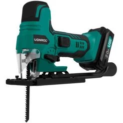 VONROC Scie Sauteuse VPower 20V – Poignée Canon Ergonomique – Vitesse Et Angle Ajustable – 2 Lames De Scie –Batterie 2.0Ah Et Chargeur Inclus -Scie électrique portative Soldes 58150639 4