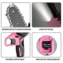 ONEVAN Scie à Chaîne électroportative Sans Fil 6” 1200W Mini Tronçonneuse à Batterie électrique Pour Makita 18V Batterie - Avec 2*batterie - Vert -Scie électrique portative Soldes 58167102 4