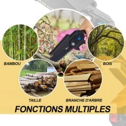 ONEVAN Scie à Chaîne électroportative Sans Fil 6” 1200W Mini Tronçonneuse à Batterie électrique Pour Makita 18V Batterie - Avec 2*batterie - Vert -Scie électrique portative Soldes 58167102 5