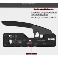 FR-LIFE BR-Vie Outil De Réseau RJ11 RJ45, Outils De Réparation De Testeur De Câble Coupe-fil, Sertissage De Prise à Sertir, Pince à Dénuder Cat5 Cat6 Cat6e(Noir) -Scie électrique portative Soldes 58249892 4
