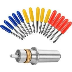 FONTAINEBLEAU 1 Pcs Roland Support De Lame En Vinyle Avec 15 Pièces, 30/45/60 Degrés Cutter, Traceur De Découpe, Lettrage De Rechange Pour Lame, Fonepro