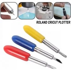 FONTAINEBLEAU 1 Pcs Roland Support De Lame En Vinyle Avec 15 Pièces, 30/45/60 Degrés Cutter, Traceur De Découpe, Lettrage De Rechange Pour Lame, Fonepro -Scie électrique portative Soldes 58250773 3