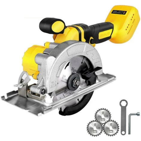 ONEVAN Scie Circulaire électrique Sans Fil Scie Circulaire Manuelle 125mm Scie Plongeante Adaptée à La Batterie 18V Makita - Jaune - Avec 3*lame De Scie 1 ONEVAN Scie Circulaire électrique Sans Fil Scie Circulaire Manuelle 125mm Scie Plongeante Adaptée à La Batterie 18V Makita - Jaune - Avec 3*lame De Scie